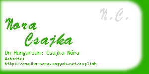 nora csajka business card